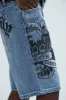 Ed Hardy Skull Skater Denim Shorts - Light Wash sold by Fashion Nova