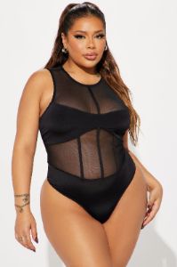 Lights Out Sleeveless Bodysuit - Black sold by Fashion Nova