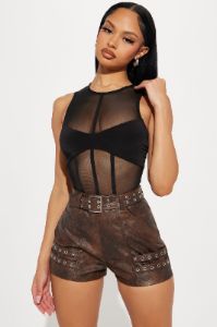 Lights Out Sleeveless Bodysuit - Black sold by Fashion Nova