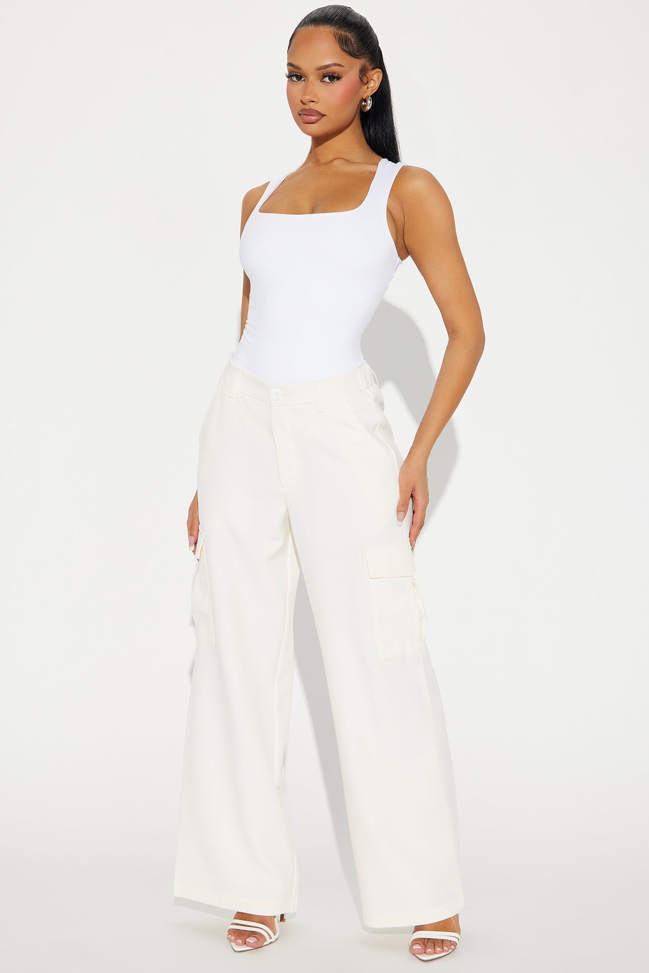 Lookin' Cute Cargo Trouser Pant - Ivory sold by Fashion Nova