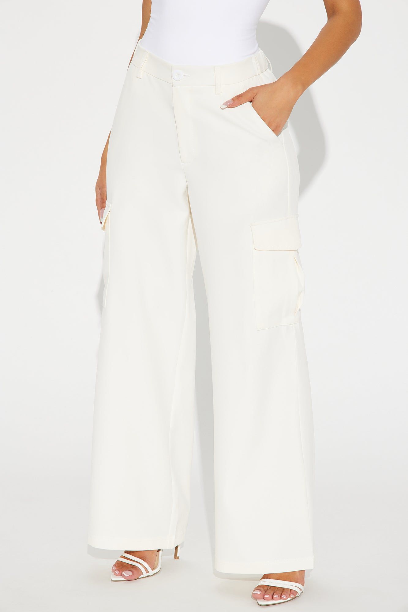 Lookin' Cute Cargo Trouser Pant - Ivory sold by Fashion Nova product image thumbnail 2