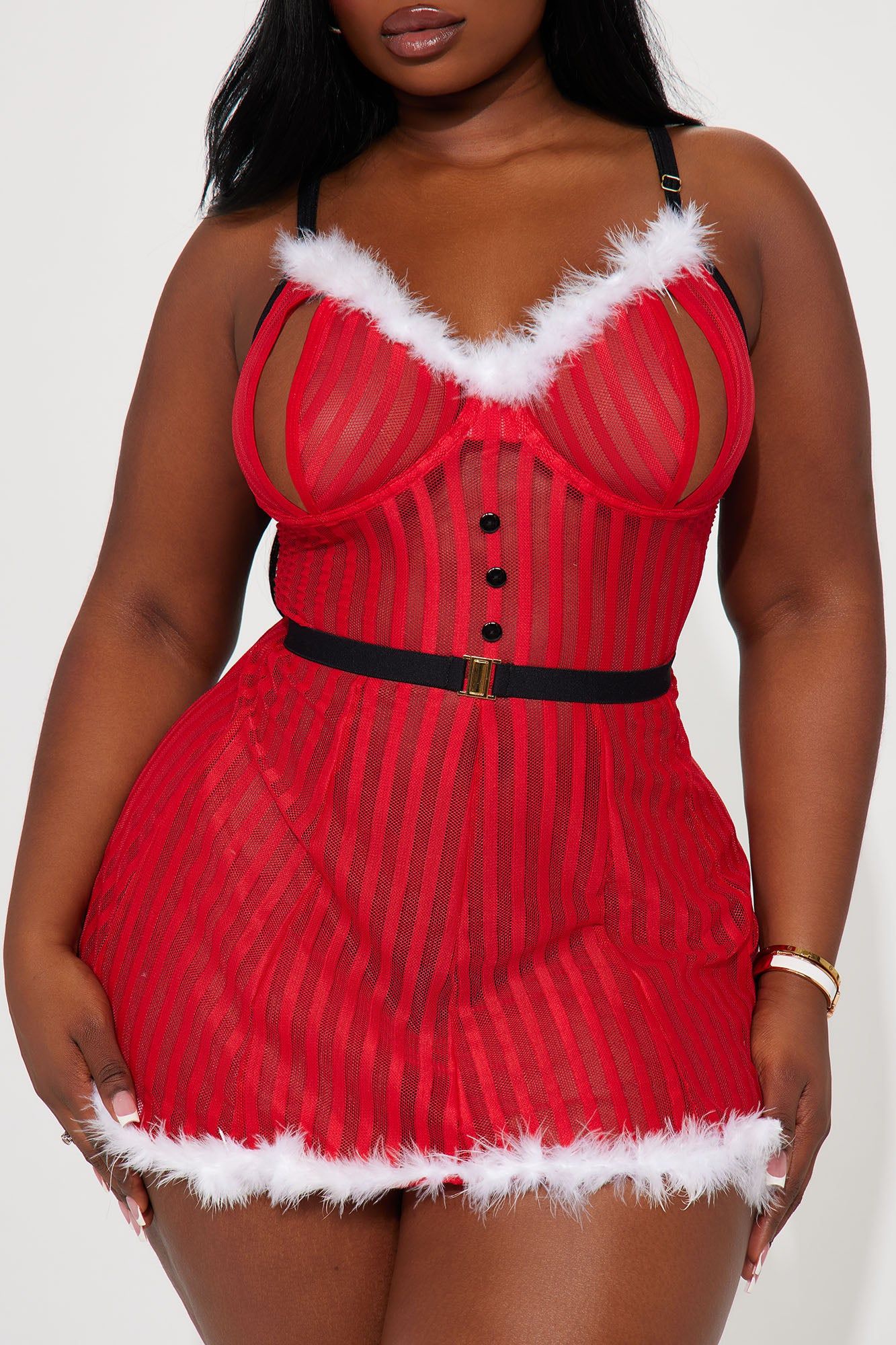 Mrs Naughty Santa 2 Piece Bedroom Costume Set - Red/White sold by Fashion Nova product image thumbnail 6