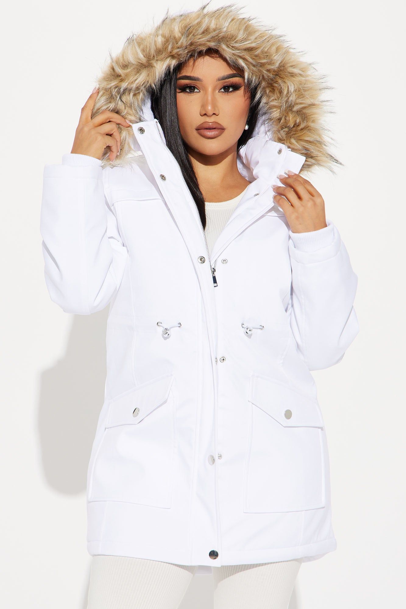 Cozy Inside Puffer Jacket - White sold by Fashion Nova