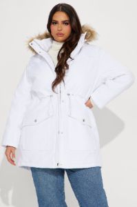 Cozy Inside Puffer Jacket - White sold by Fashion Nova