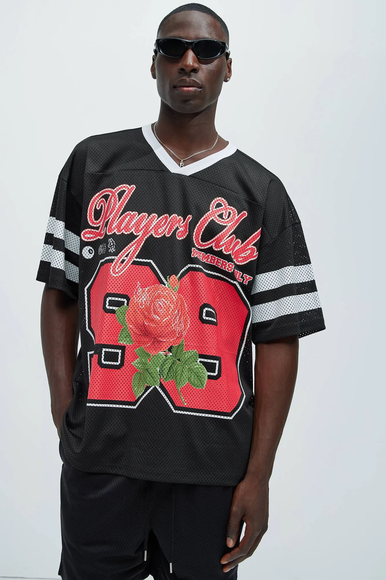 Player 99 Jersey - Black/White sold by Fashion Nova