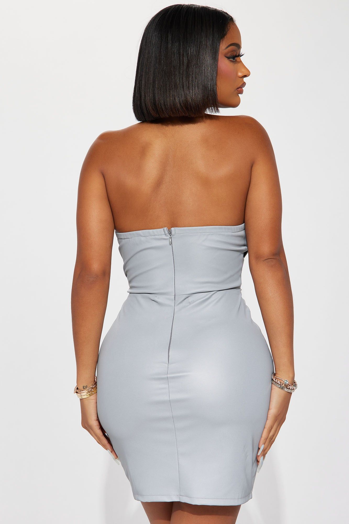 Nora Babe Reflective Mini Dress - Silver sold by Fashion Nova product image thumbnail 4