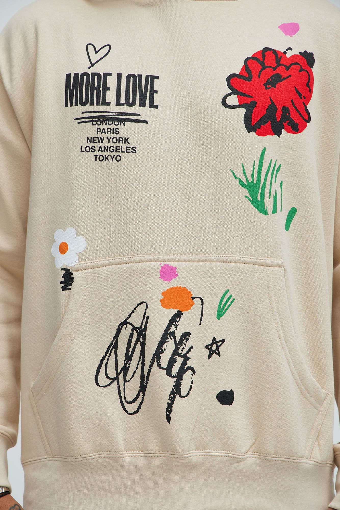 More Love Worldwide Hoodie - Sand sold by Fashion Nova product image thumbnail 3