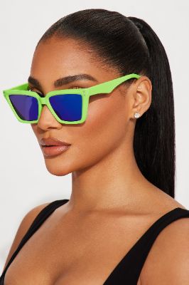 See You Coming Sunglasses - Green sold by Fashion Nova
