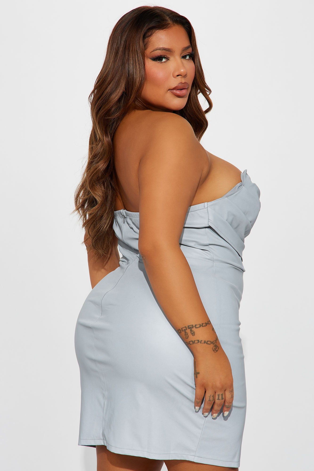 Nora Babe Reflective Mini Dress - Silver sold by Fashion Nova product image thumbnail 8