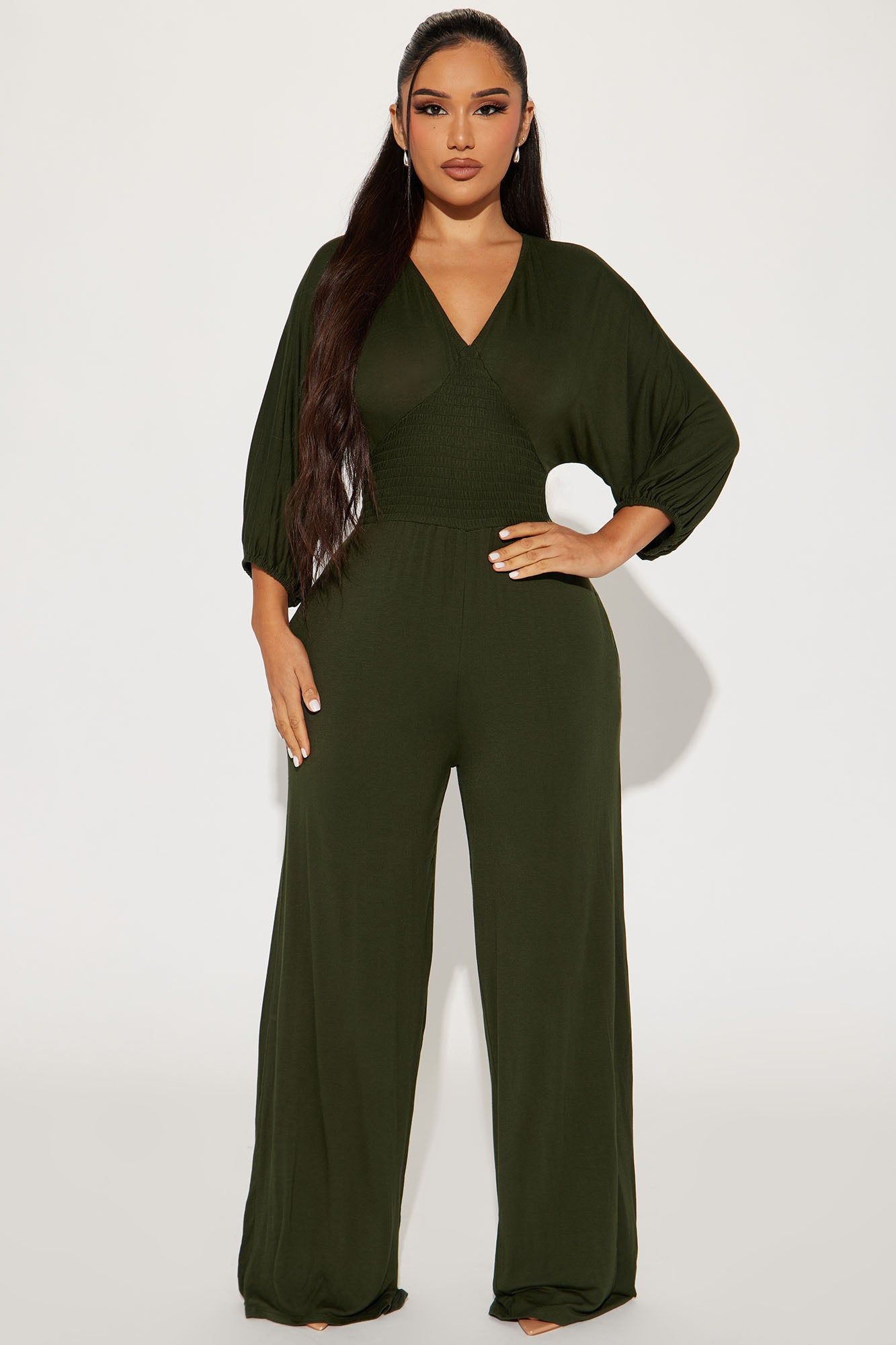 Love Me More Jumpsuit - Olive sold by Fashion Nova