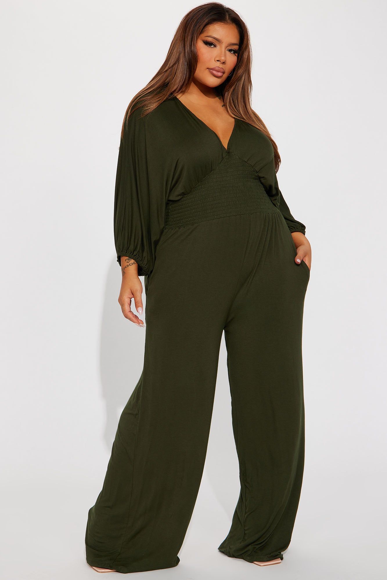 Love Me More Jumpsuit - Olive sold by Fashion Nova product image thumbnail 4