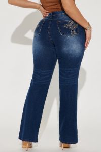 Fooled Me Once Embellished Stretch Bootcut Jeans - Dark Wash sold by Fashion Nova