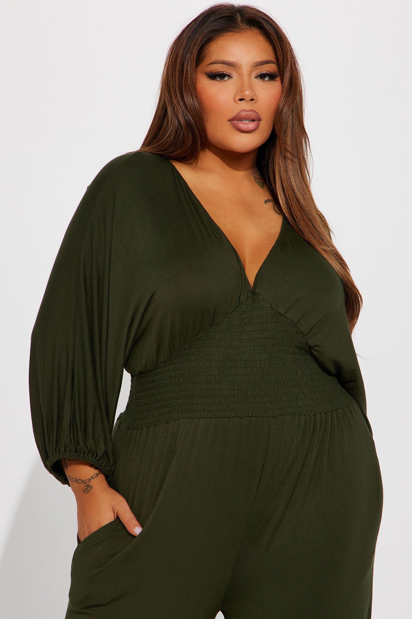Love Me More Jumpsuit - Olive sold by Fashion Nova product image thumbnail 5
