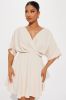 Francesca Flowy Mini Dress - Oatmeal sold by Fashion Nova