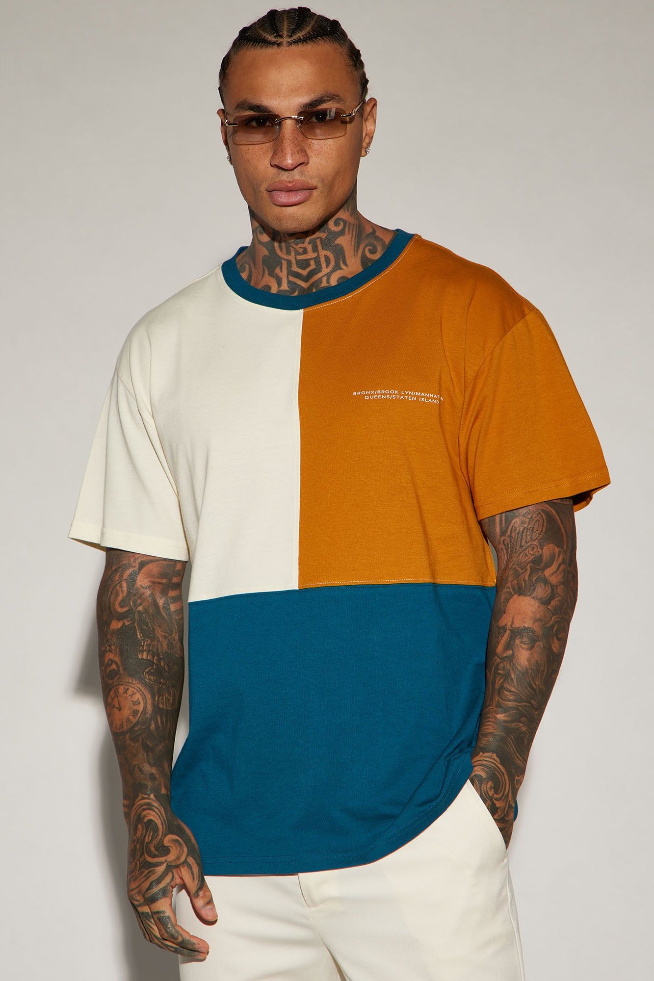 Vacation Mode Short Sleeve Tee - Teal/combo sold by Fashion Nova
