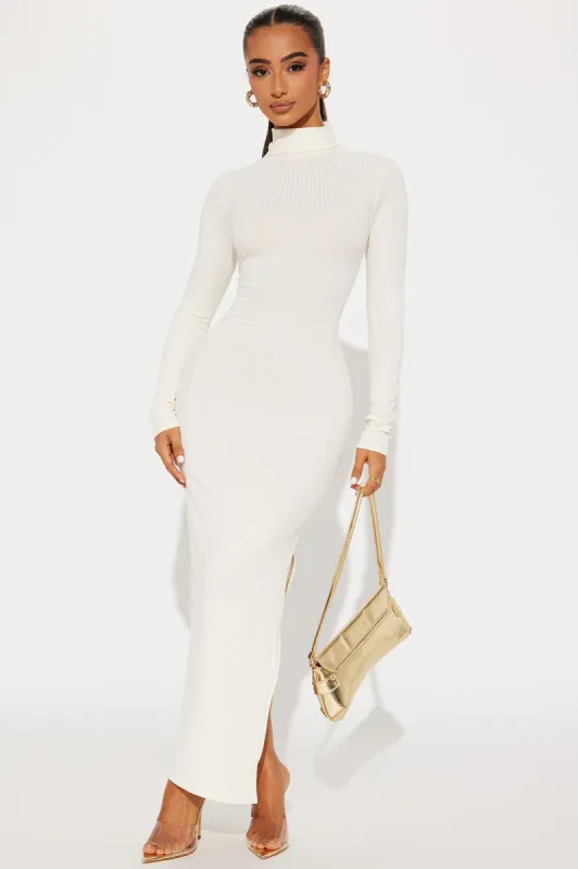 Monique Ribbed Maxi Dress - Cream sold by Fashion Nova