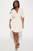 Francesca Flowy Mini Dress - Oatmeal sold by Fashion Nova