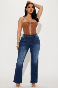 Fooled Me Once Embellished Stretch Bootcut Jeans - Dark Wash sold by Fashion Nova