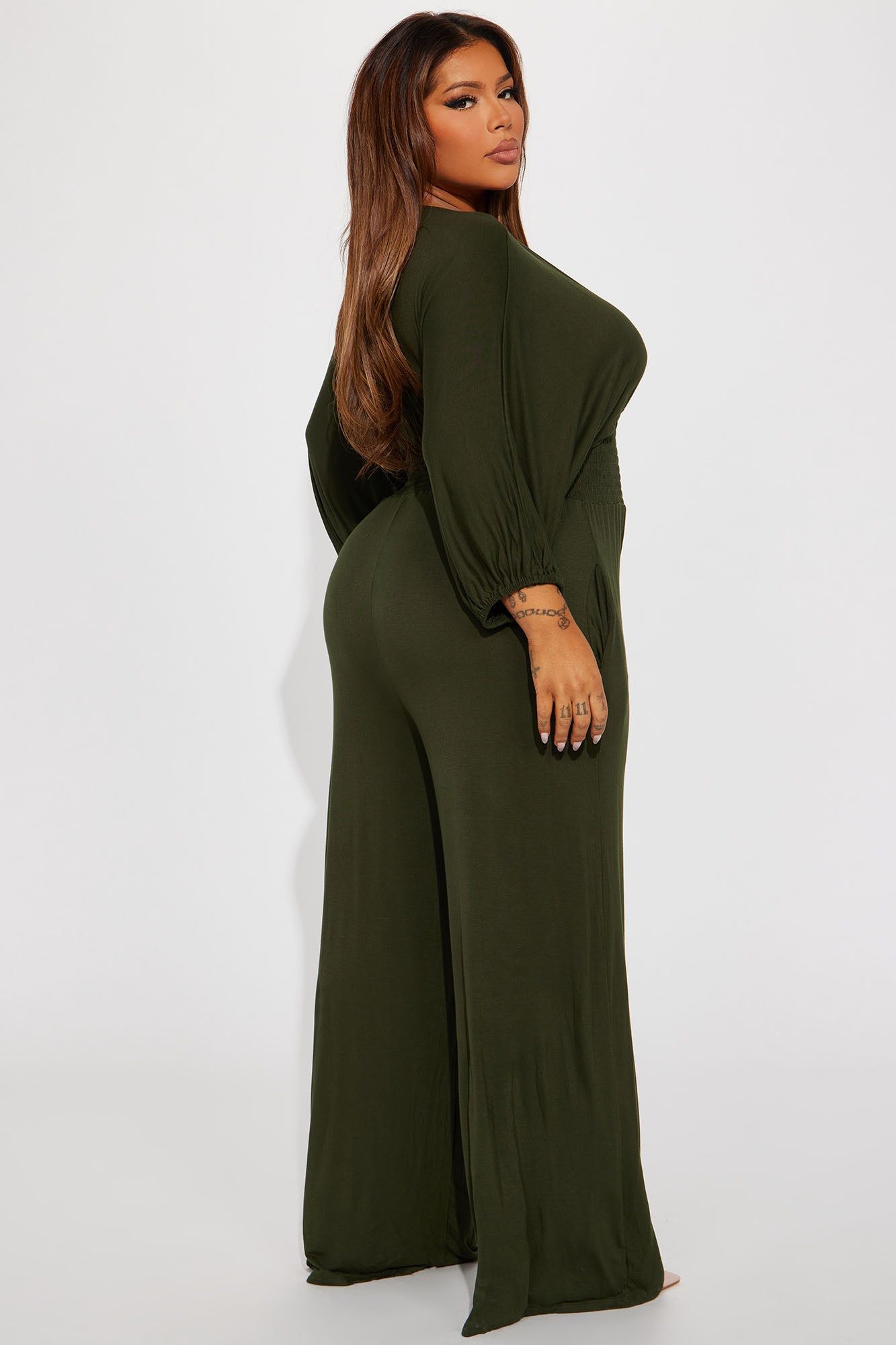 Love Me More Jumpsuit - Olive sold by Fashion Nova product image thumbnail 6