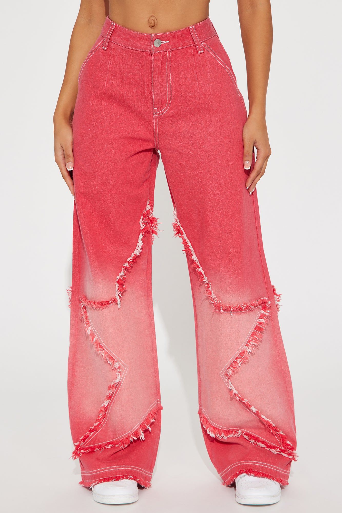 When The Stars Align Baggy Jeans - Red sold by Fashion Nova product image thumbnail 2