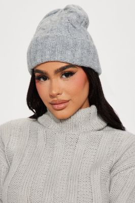 Not So Cold Beanie Hat - Grey sold by Fashion Nova