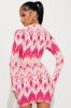 Sierra Sweater Mini Dress - Pink/combo sold by Fashion Nova
