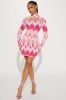 Sierra Sweater Mini Dress - Pink/combo sold by Fashion Nova