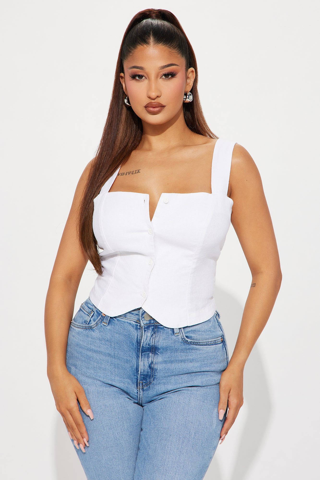 Successful Linen Top - Off White sold by Fashion Nova