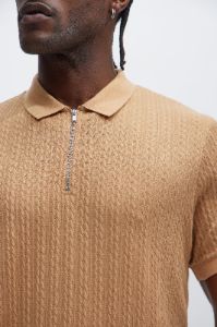 Caddie Short Sleeve Polo - LightBrown sold by Fashion Nova