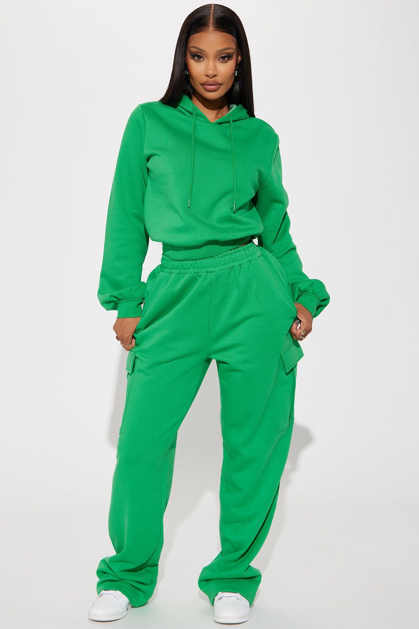 Easy Going Lounge Wide Leg Pant - Green sold by Fashion Nova