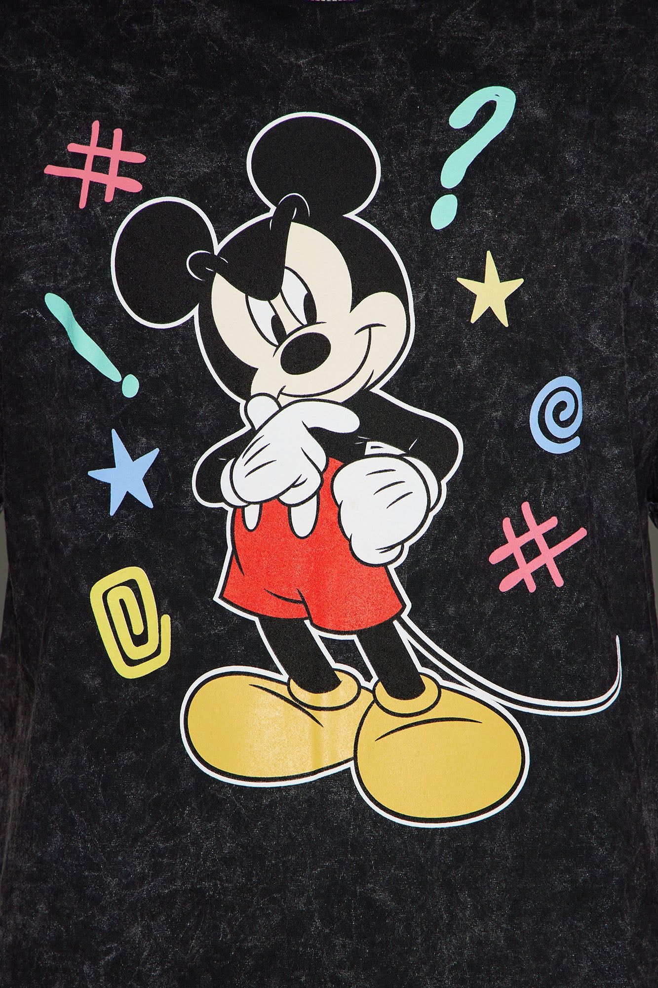 Mickey Punctuation Mark Short Sleeve Tee - Black sold by Fashion Nova product image thumbnail 3