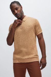 Caddie Short Sleeve Polo - LightBrown sold by Fashion Nova