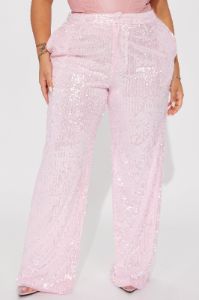 A Sweeter Place Sequin Trouser - Pink sold by Fashion Nova