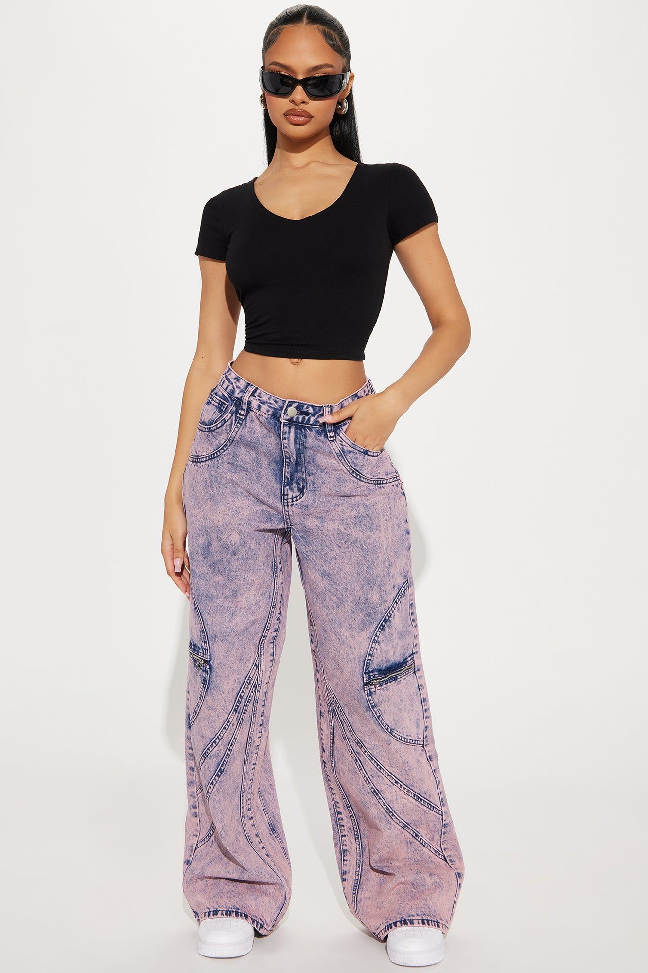 Venus V-Neck Double Layered Tee - Black sold by Fashion Nova product image thumbnail 2