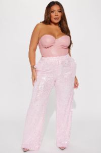 A Sweeter Place Sequin Trouser - Pink sold by Fashion Nova