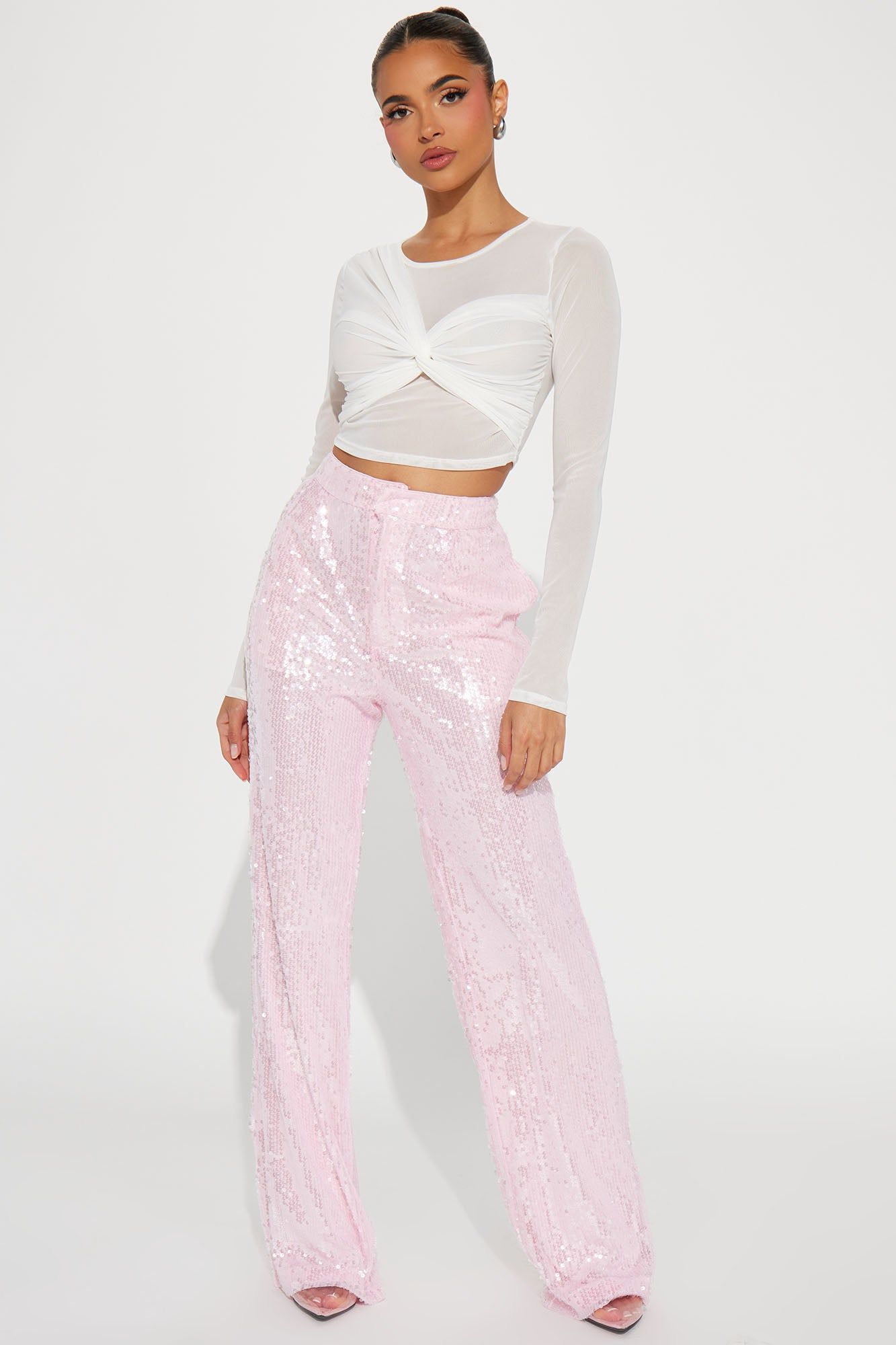 A Sweeter Place Sequin Trouser - Pink sold by Fashion Nova