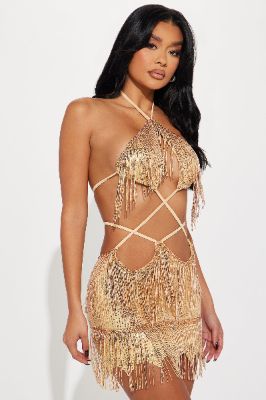 Alexa Sequin Micro Mini Dress - Gold sold by Fashion Nova