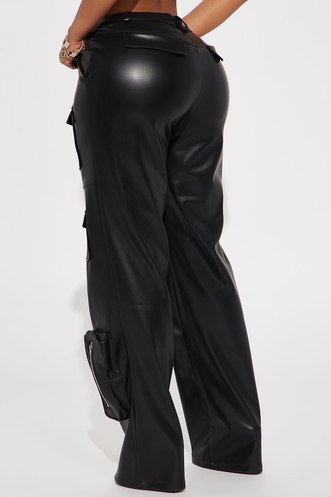 Never Too Late Faux Leather Cargo Pant - Black sold by Fashion Nova product image thumbnail 3