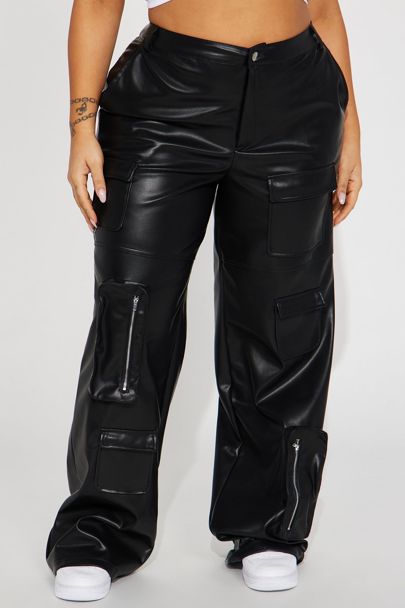 Never Too Late Faux Leather Cargo Pant - Black sold by Fashion Nova product image thumbnail 5