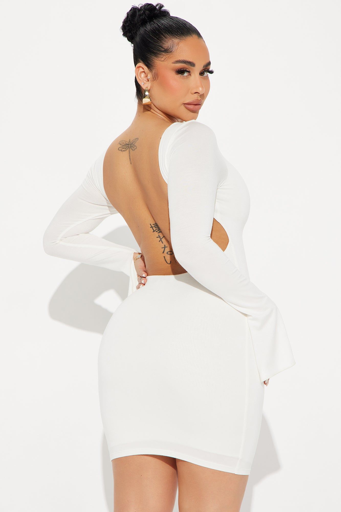 Riley Smooth Double Lined Mini Dress - Off White sold by Fashion Nova product image thumbnail 3