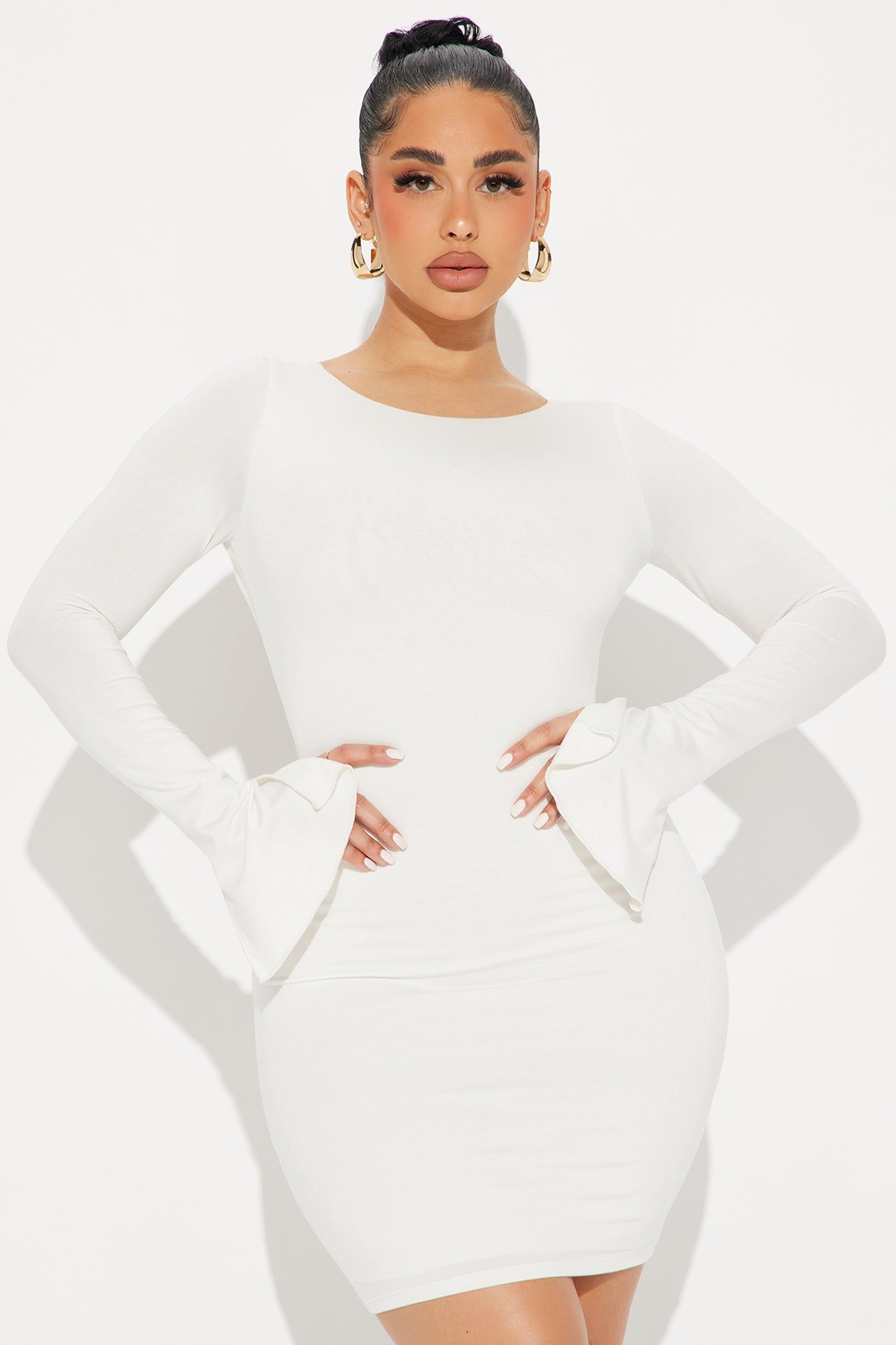 Riley Smooth Double Lined Mini Dress - Off White sold by Fashion Nova product image thumbnail 2