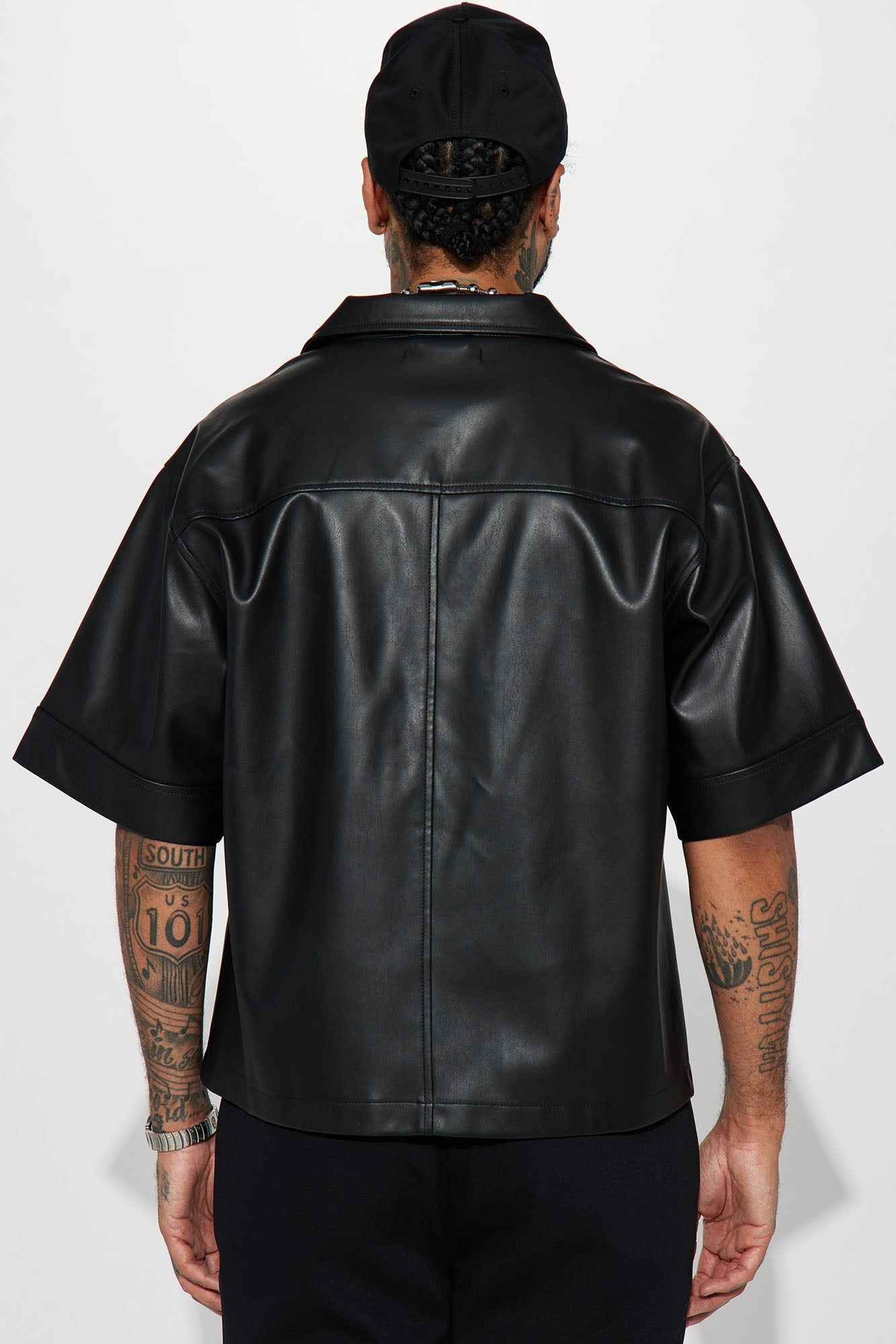 High Stepper Faux Leather Button Up Shirt - Black sold by Fashion Nova product image thumbnail 5
