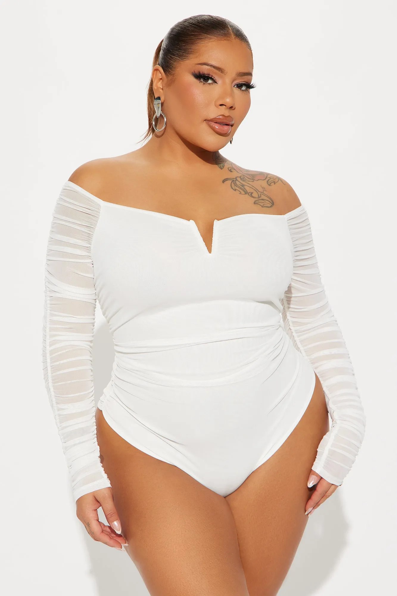 The Finer Things Mesh Bodysuit - Ivory sold by Fashion Nova product image thumbnail 4