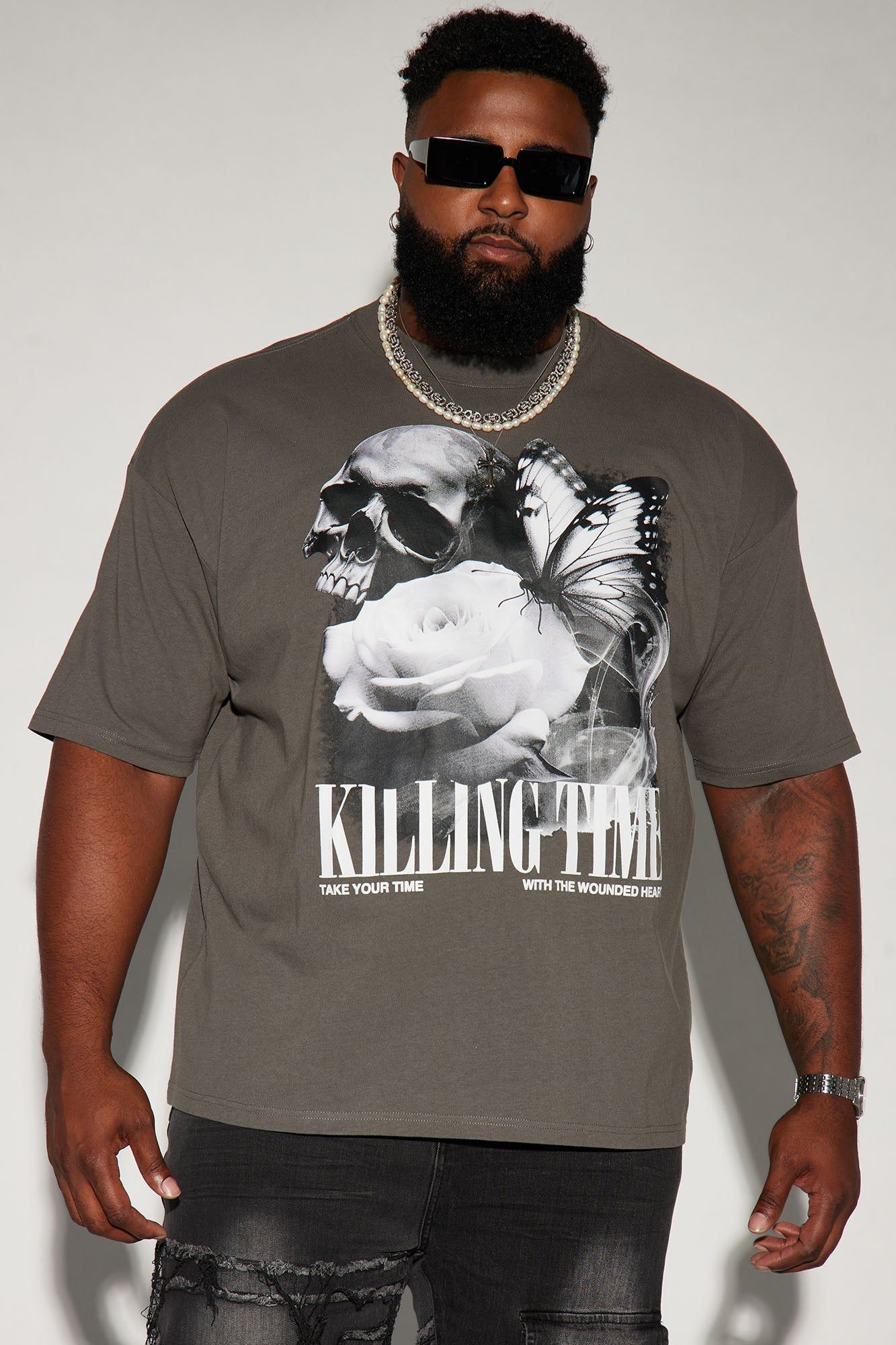 Killing Time Short Sleeve Tee - Charcoal sold by Fashion Nova product image thumbnail 2