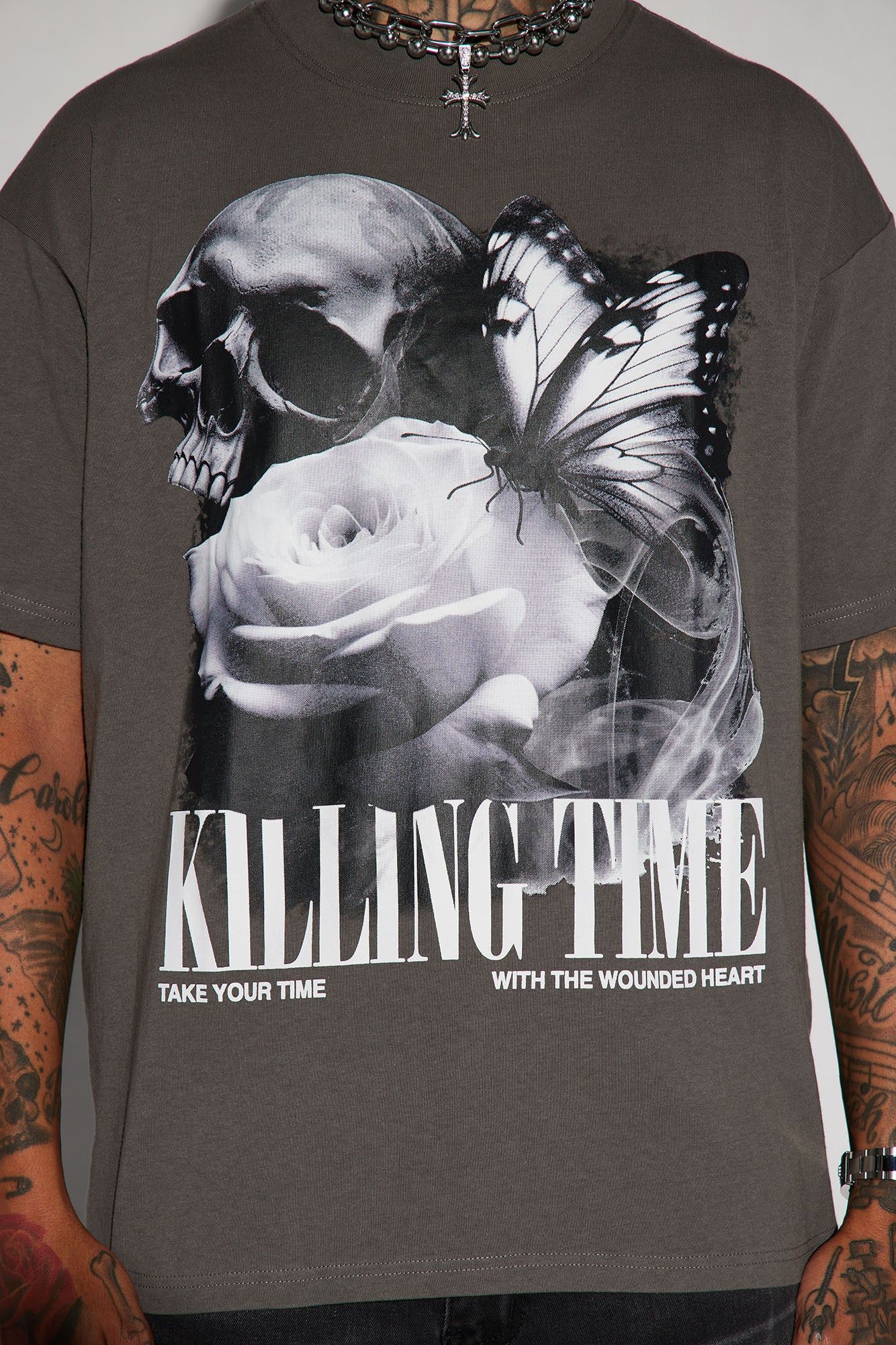 Killing Time Short Sleeve Tee - Charcoal sold by Fashion Nova product image thumbnail 4