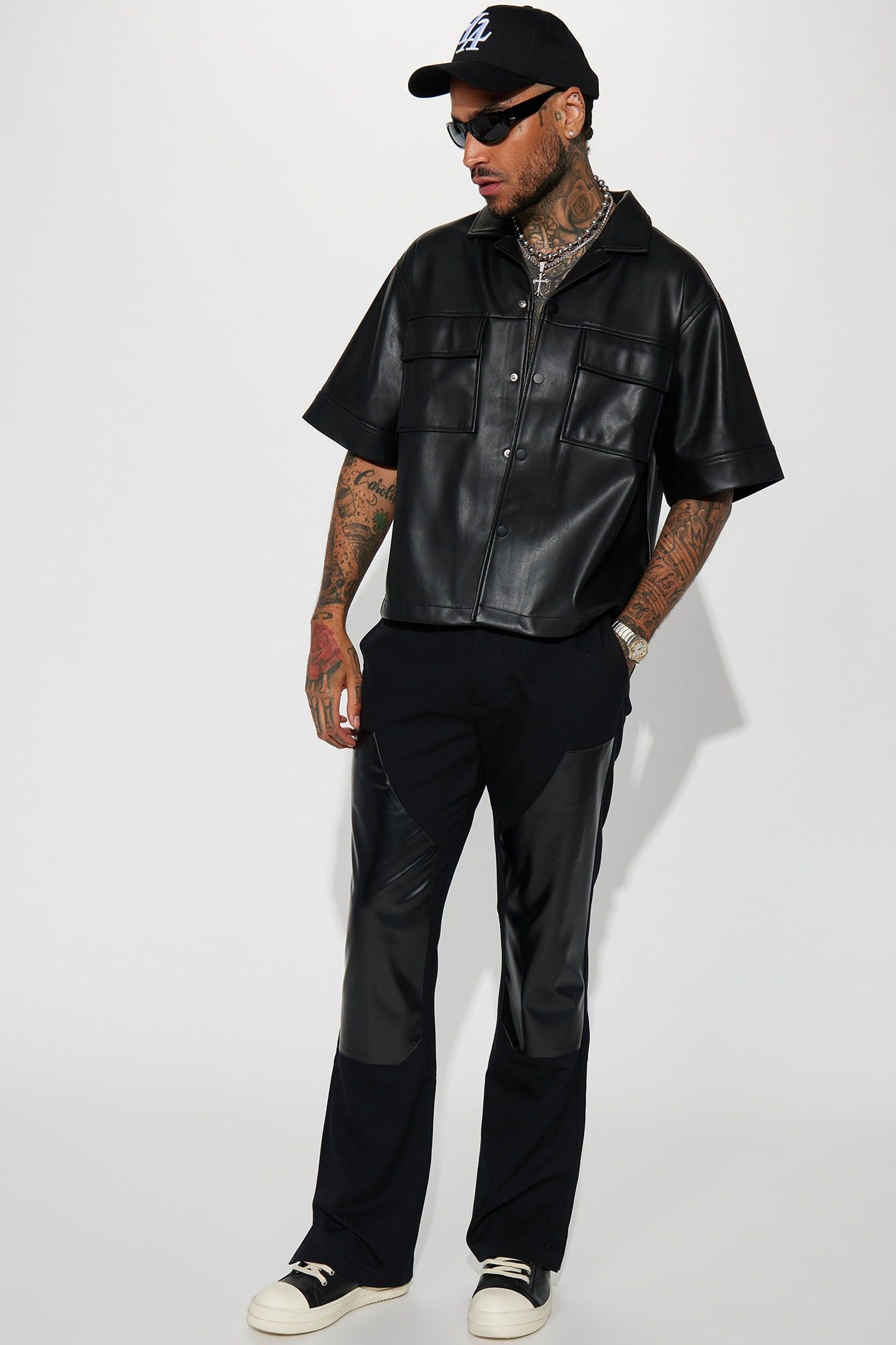 High Stepper Faux Leather Button Up Shirt - Black sold by Fashion Nova product image thumbnail 3