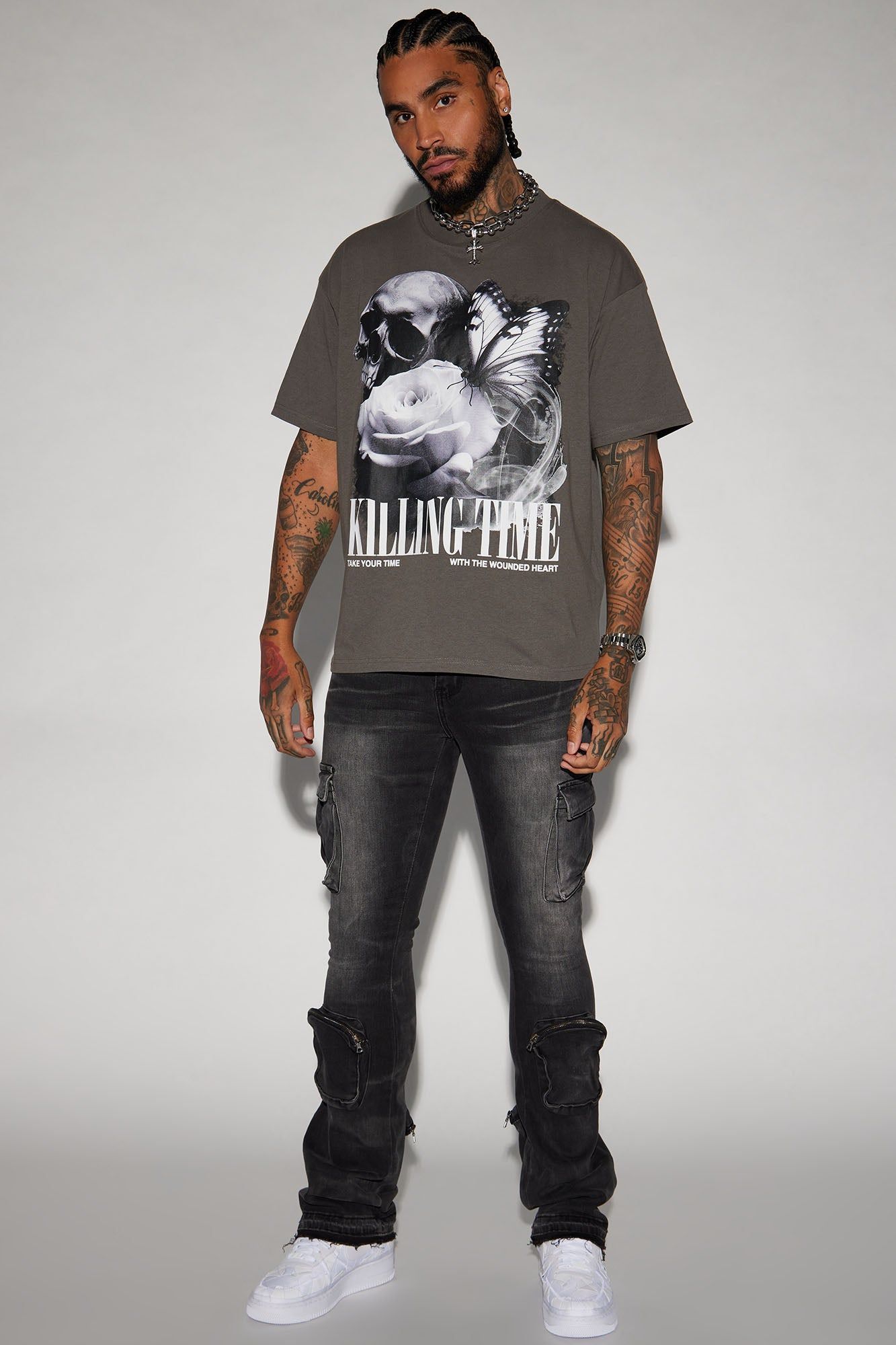 Killing Time Short Sleeve Tee - Charcoal sold by Fashion Nova product image thumbnail 3