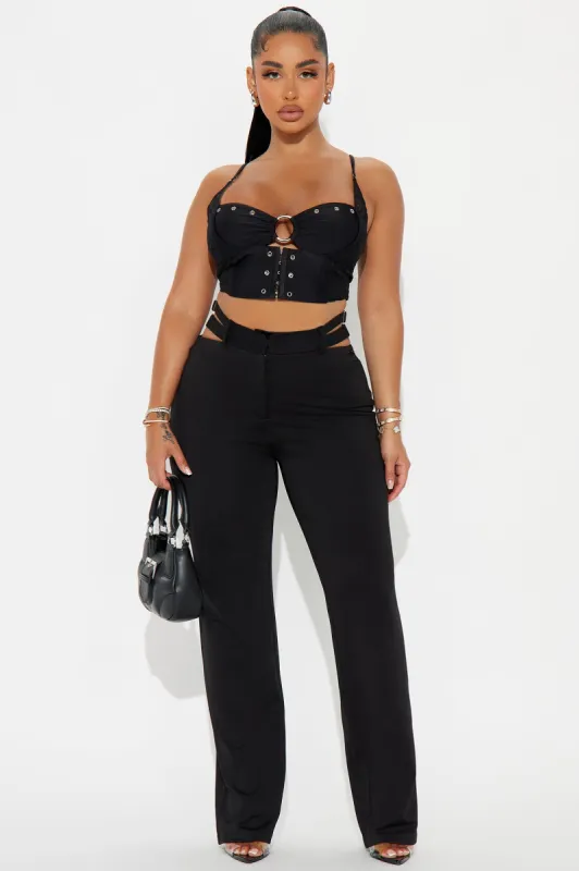 Office Diva Straight Leg Trouser - Black sold by Fashion Nova