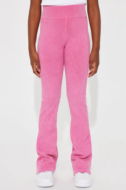 Mini Sweetheart Seamless Ribbed Flare Pant - Pink sold by Fashion Nova