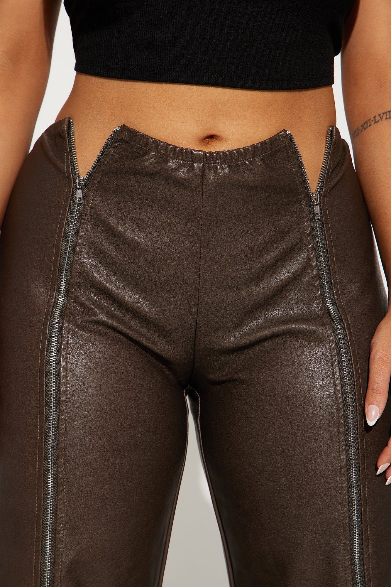 Trinity Faux Leather Pant - Chocolate sold by Fashion Nova product image thumbnail 2
